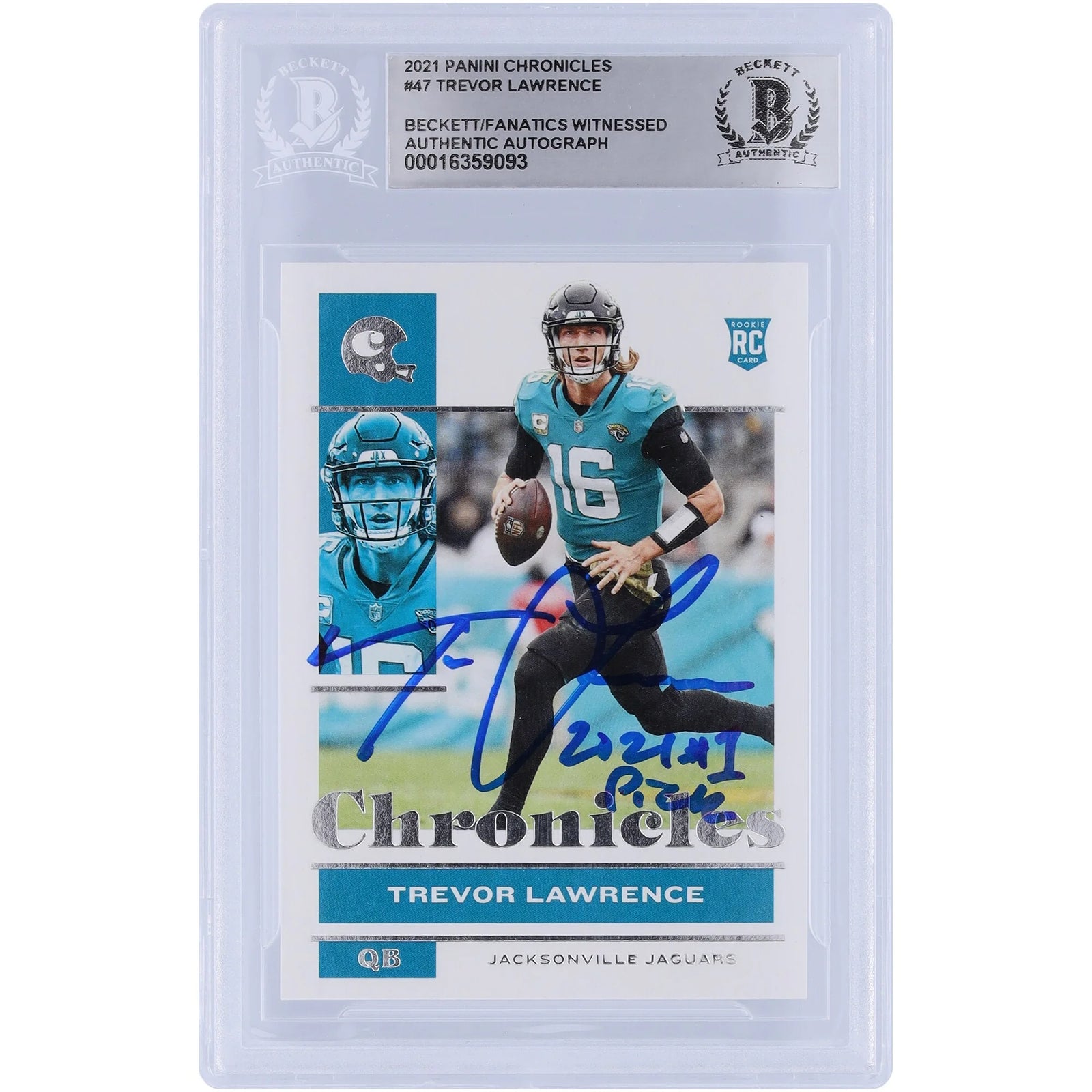 Trevor Lawrence Signed 2021 Panini Chronicles #47 Rookie Card | 2021 #1 Pick Inscription