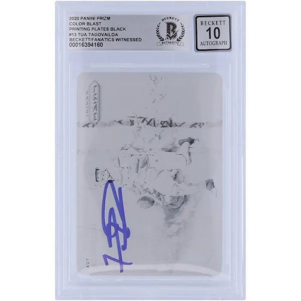 Tua Tagovailoa Signed 2020 Panini Prizm Color Blast Black Printing Plate | 1/1 Rookie