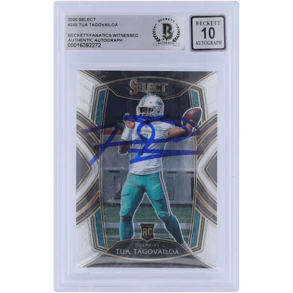 Tua Tagovailoa Signed 2020 Panini Select Club Level #245 Rookie Card | Beckett 10