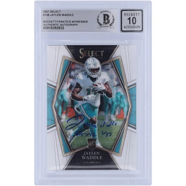 Jaylen Waddle Signed 2021 Panini Select Premier Level #148 Rookie Card | Beckett 10