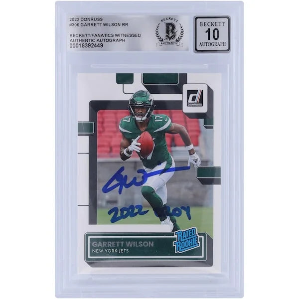 Garrett Wilson Signed 2022 Panini Donruss Rated Rookie #306 | 2022 OROY Inscription