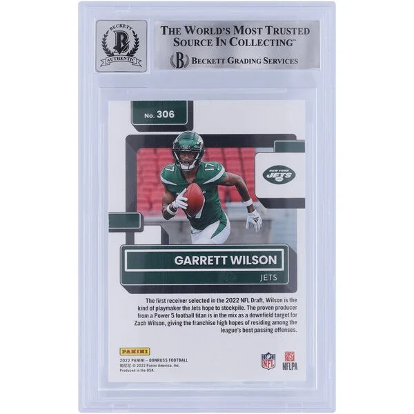 Garrett Wilson Signed 2022 Panini Donruss Rated Rookie #306 | 2022 OROY Inscription
