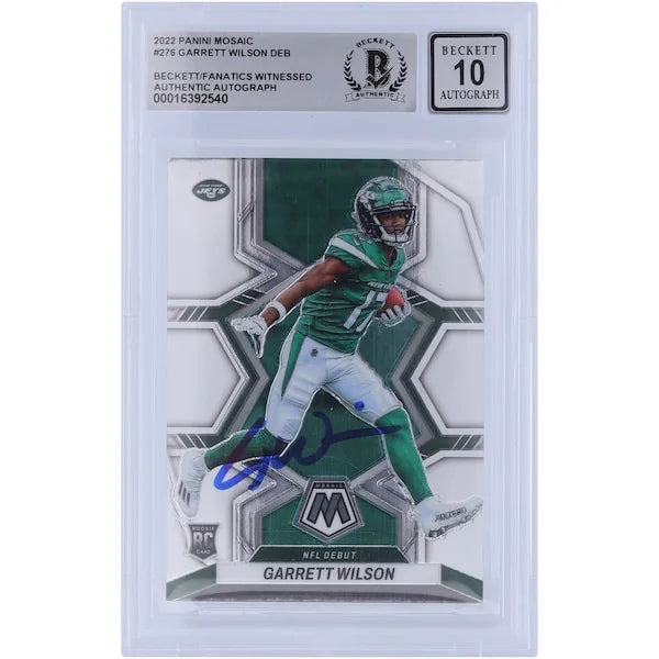 Garrett Wilson Signed 2022 Panini Mosaic NFL Debut #276 Rookie Card | Beckett Graded 10