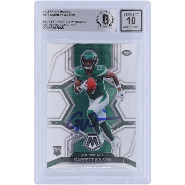 Garrett Wilson Signed 2022 Panini Mosaic #311 Rookie Card | Graded 10