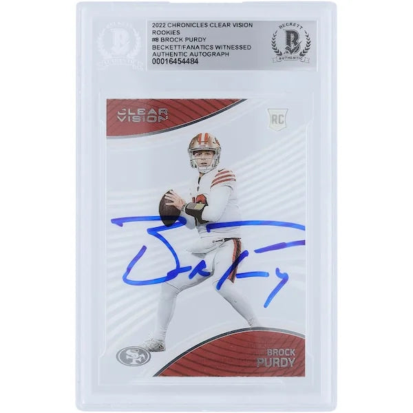 Brock Purdy Signed 2022 Panini Chronicles Clear Vision Rookie Card | Beckett Authenticated