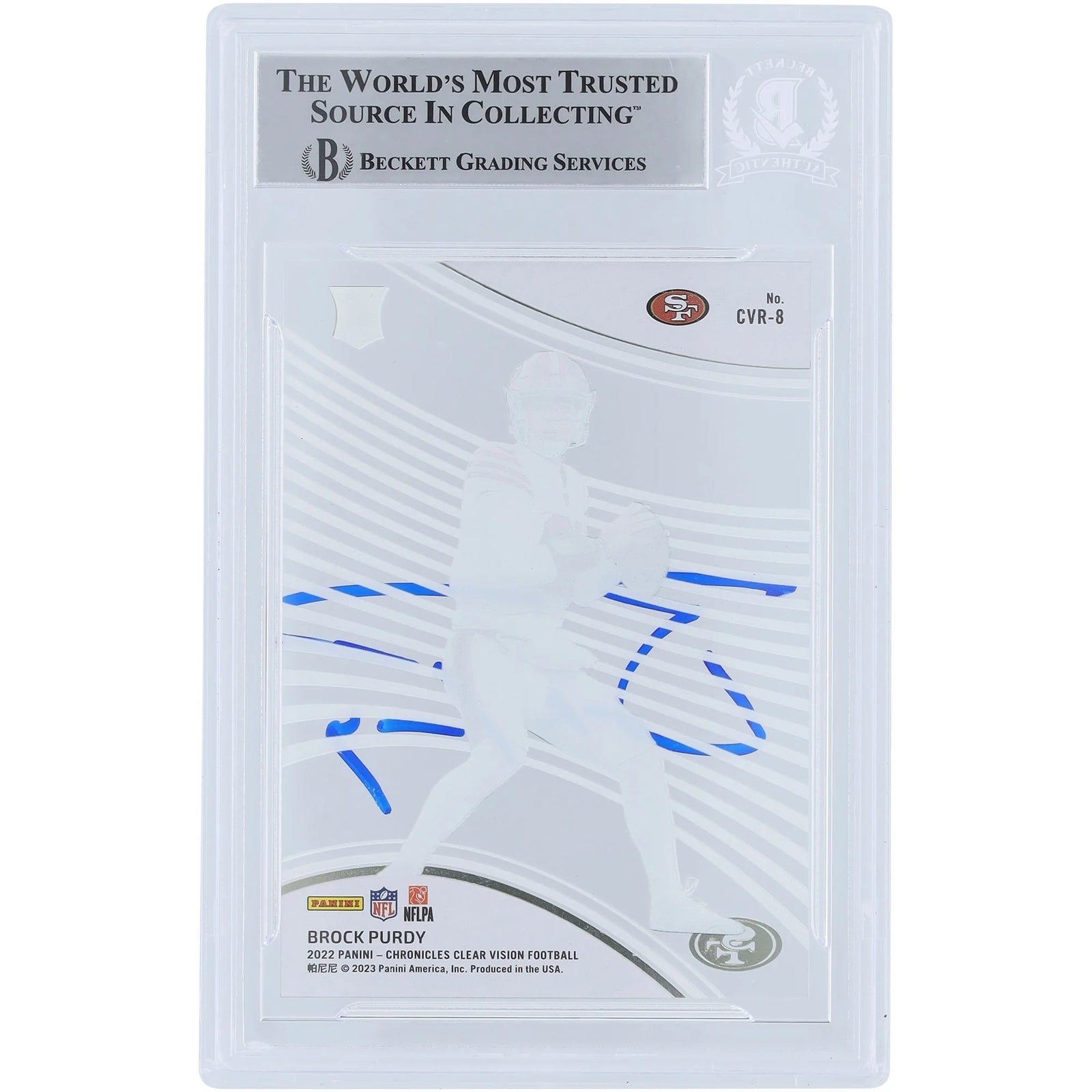 Brock Purdy Signed 2022 Panini Chronicles Clear Vision Rookie Card | Beckett Authenticated