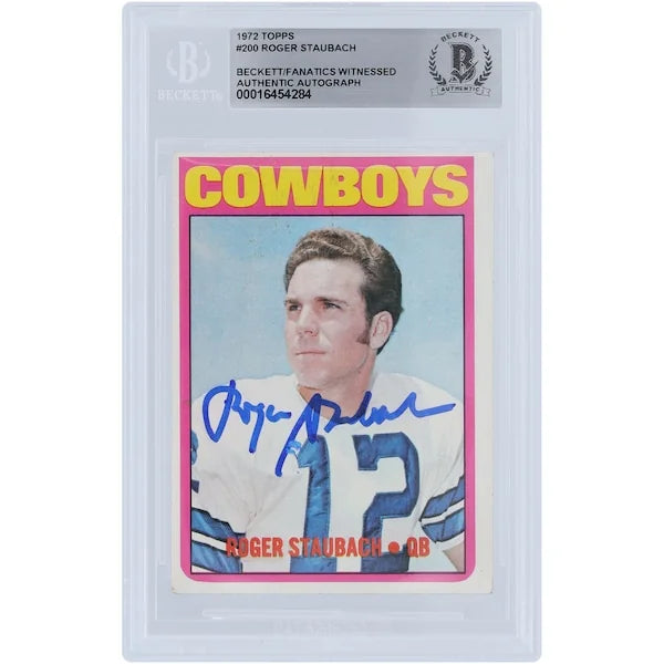 Roger Staubach Signed 1972 Topps #200 Rookie Card | Beckett Authenticated