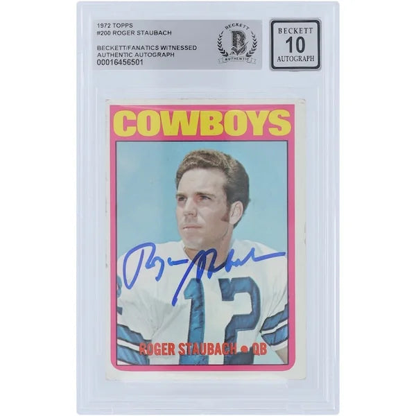 Roger Staubach Signed 1972 Topps #200 Rookie Card | Beckett Authenticated