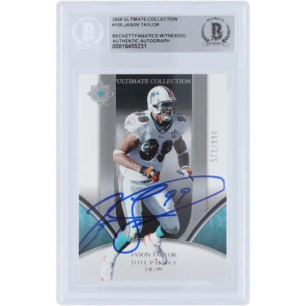 Jason Taylor Signed 2006 Upper Deck Ultimate Collection Card #105 | Limited #/525