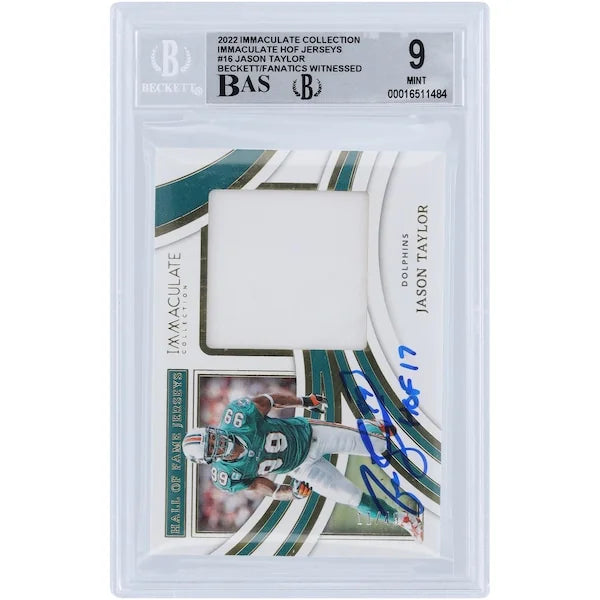 Jason Taylor Signed 2022 Panini Immaculate HOF Jerseys Relic Card | #/49