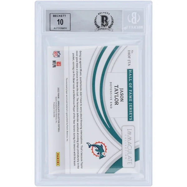 Jason Taylor Signed 2022 Panini Immaculate HOF Jerseys Relic Card | #/49