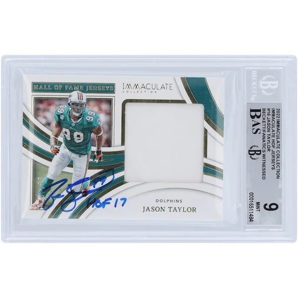 Jason Taylor Signed 2022 Panini Immaculate HOF Jerseys Relic Card | #/49