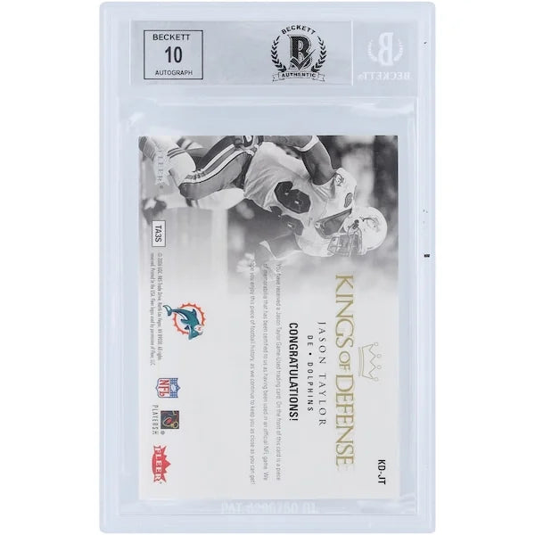 Jason Taylor Signed 2006 Fleer Ultra King of Defense Relic Card | Beckett Authenticated 9
