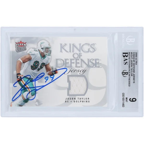 Jason Taylor Signed 2006 Fleer Ultra King of Defense Relic Card | Beckett Authenticated 9