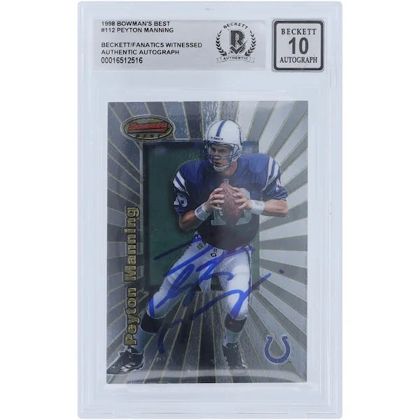 Peyton Manning Signed 1998 Bowman's Best #112 Rookie Card | Graded 10