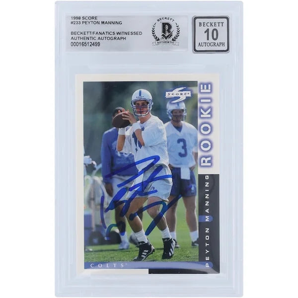 Peyton Manning Signed 1998 Score #233 Rookie Card | Graded 10