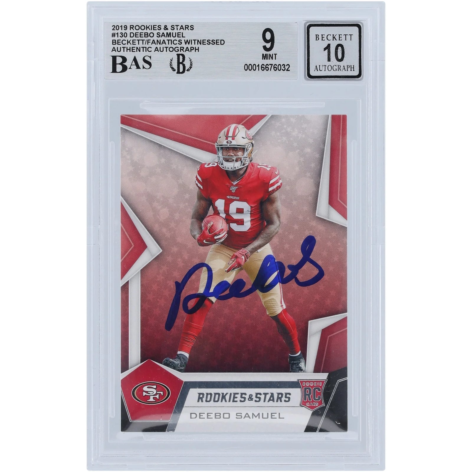Deebo Samuel Signed 2019 Panini Rookies & Stars #130 | Graded 9 Rookie Card