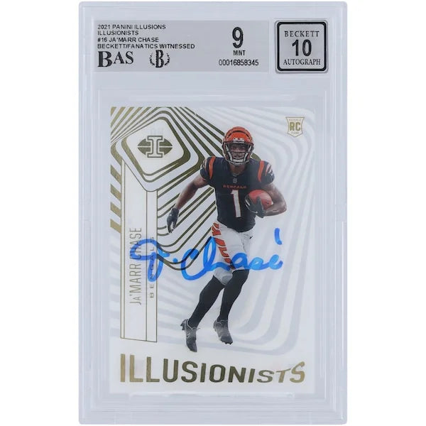 Ja'Marr Chase Signed 2021 Panini Illusions Rookie Card | Beckett 9