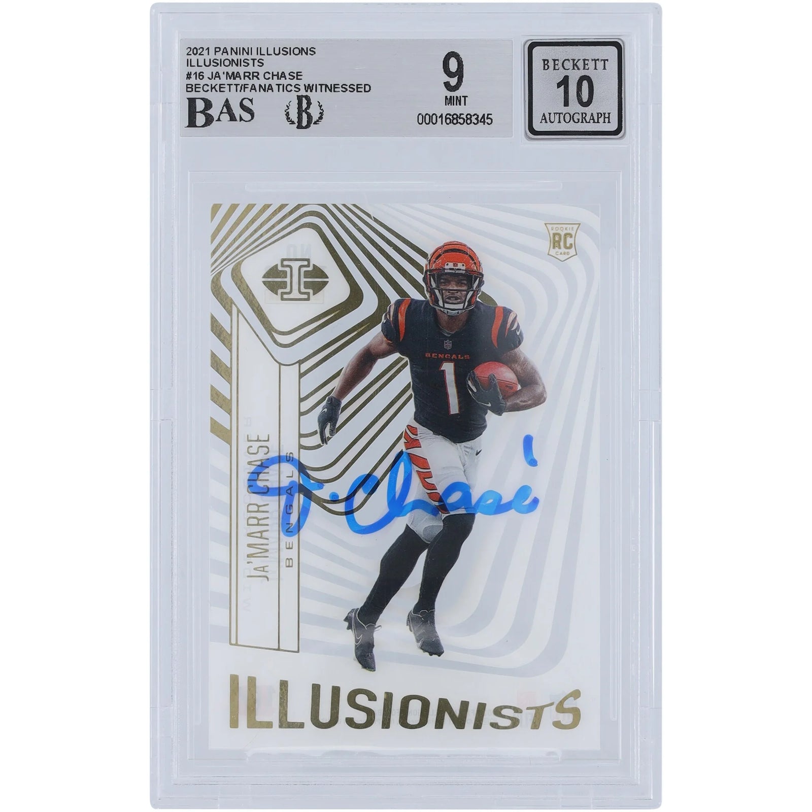 Ja'Marr Chase Signed 2021 Panini Illusions Rookie Card | Beckett 9