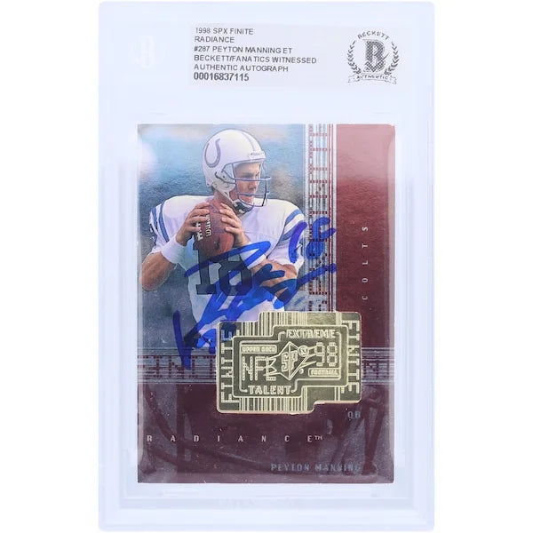 Peyton Manning Signed 1998 Upper Deck SPX Finite Radiance Rookie Card | #287