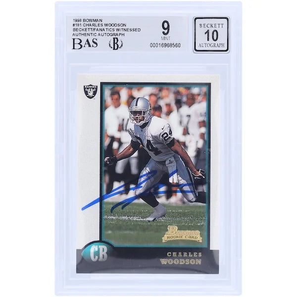 Charles Woodson Signed 1998 Bowman #181 Rookie Card | Beckett Authenticated