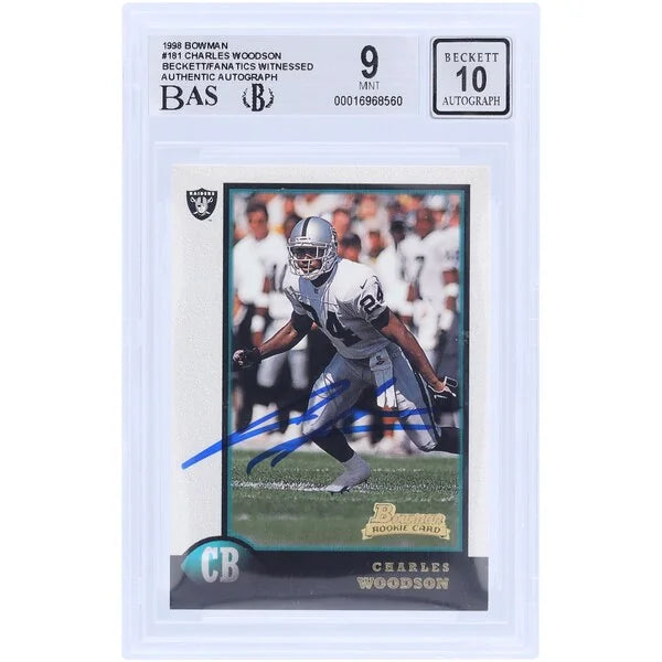 Charles Woodson Signed 1998 Bowman #181 Rookie Card | Beckett Authenticated