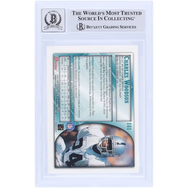 Charles Woodson Signed 1998 Bowman #181 Rookie Card | Beckett Authenticated