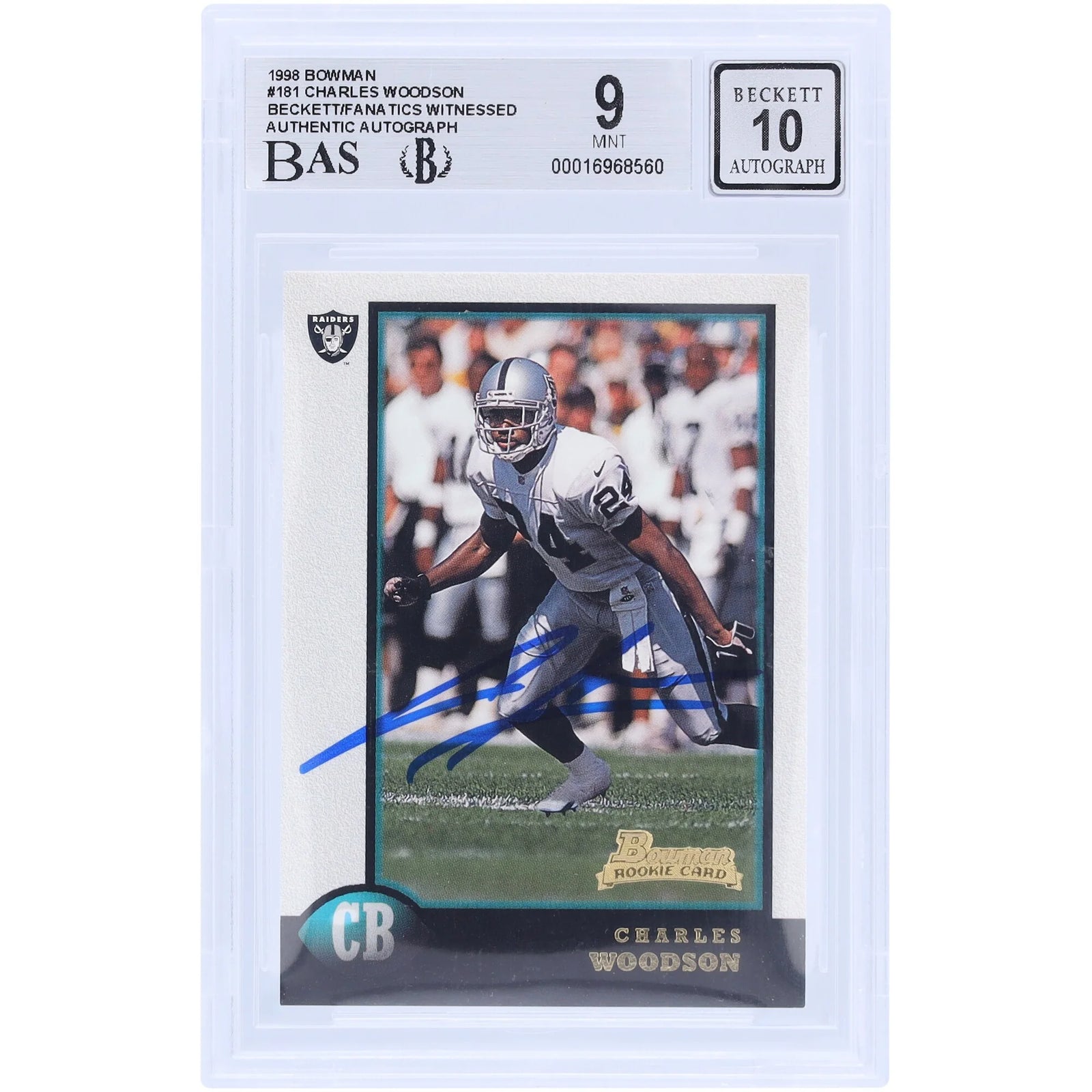 Charles Woodson Signed 1998 Bowman #181 Rookie Card | Beckett Authenticated