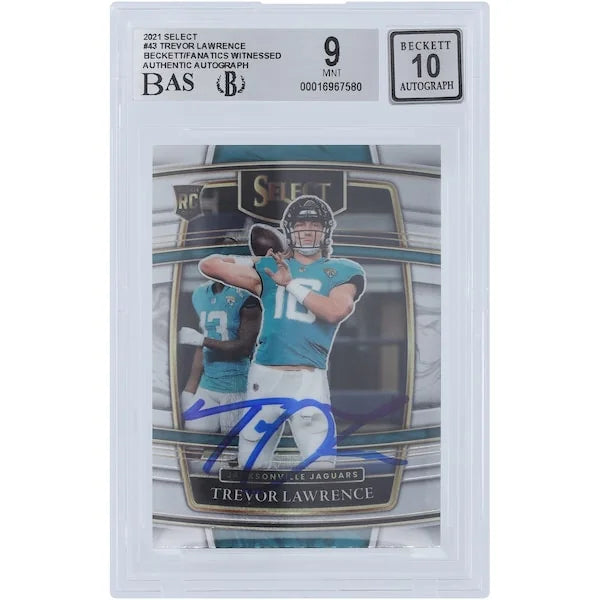 Trevor Lawrence Signed 2021 Panini Select #43 Rookie Card | Beckett Authenticated 9
