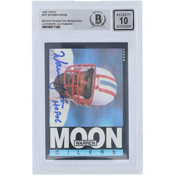 Warren Moon Signed 1985 Topps #251 Rookie Card | Beckett 10