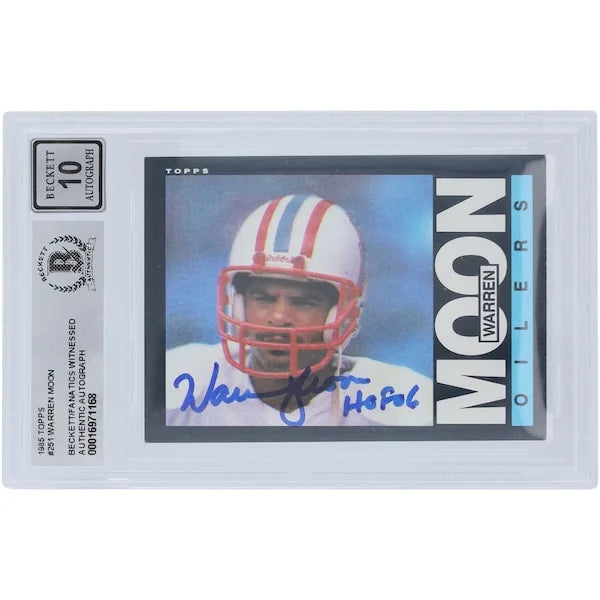 Warren Moon Signed 1985 Topps #251 Rookie Card | Beckett 10