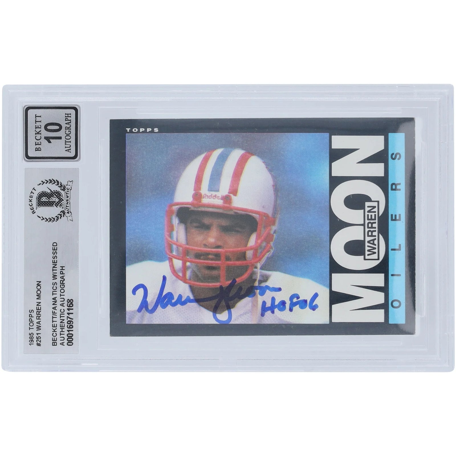 Warren Moon Signed 1985 Topps #251 Rookie Card | Beckett 10
