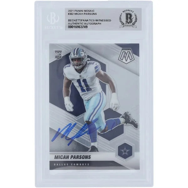 Micah Parsons Signed 2021 Panini Mosaic #362 Rookie Card | Beckett Authenticated