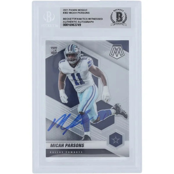 Micah Parsons Signed 2021 Panini Mosaic #362 Rookie Card | Beckett Authenticated