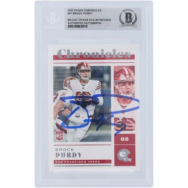 Brock Purdy Signed 2022 Panini Chronicles #41 Rookie Card | Beckett Authenticated