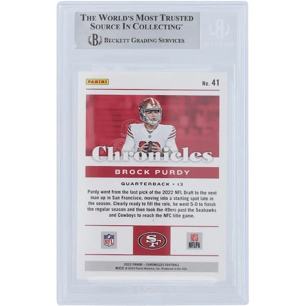 Brock Purdy Signed 2022 Panini Chronicles #41 Rookie Card | Beckett Authenticated