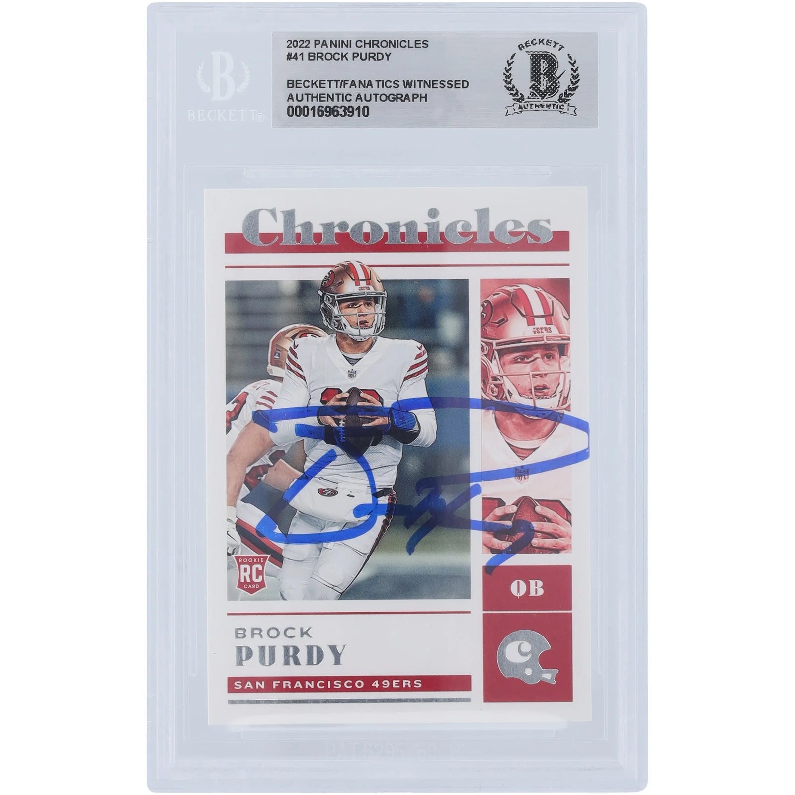 Brock Purdy Signed 2022 Panini Chronicles #41 Rookie Card | Beckett Authenticated