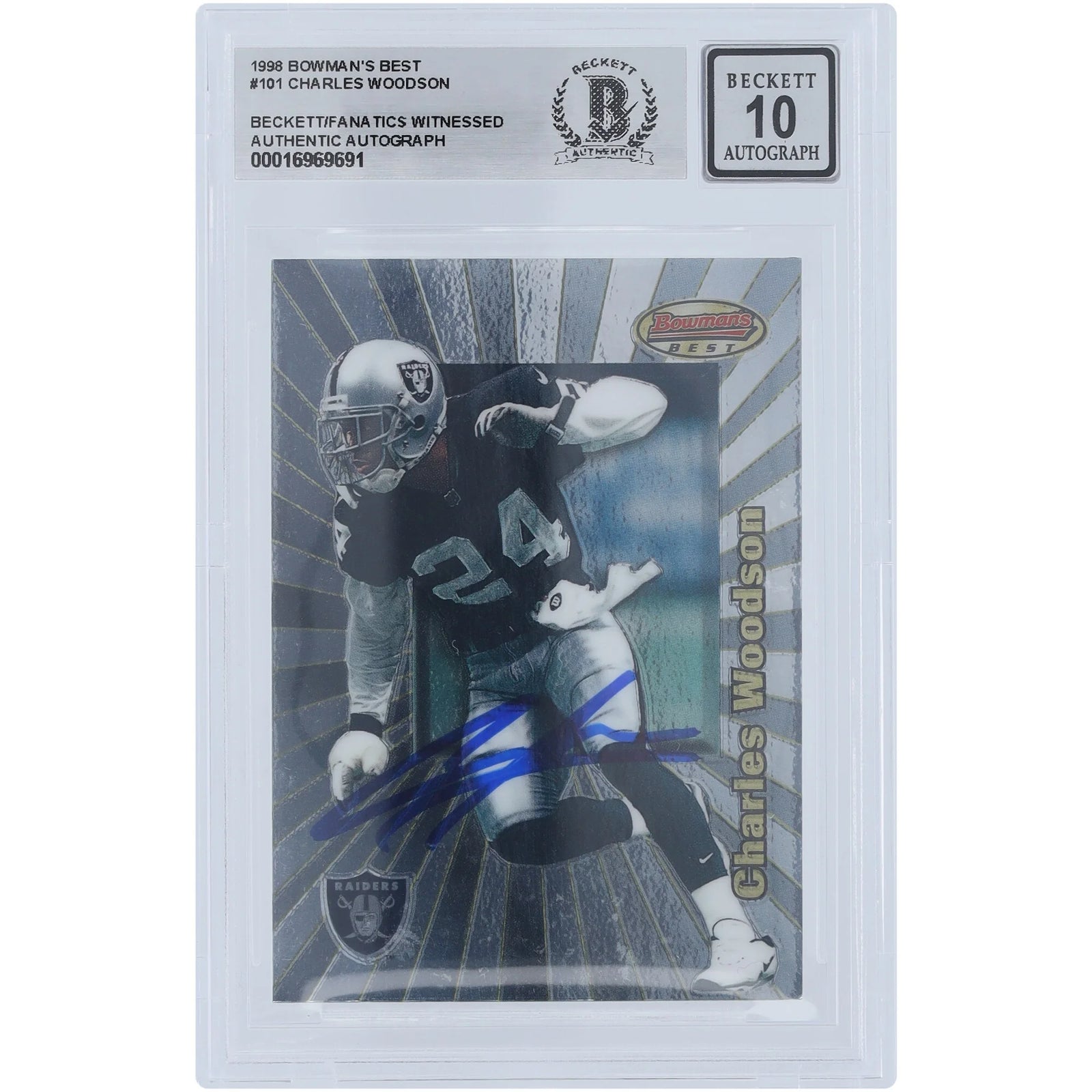 Charles Woodson Signed 1998 Bowman's Best #101 Rookie Card | Graded 10
