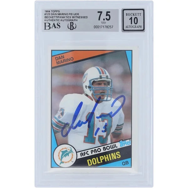 Dan Marino Signed 1984 Topps #123 Rookie Card | Beckett Authenticated 7.5