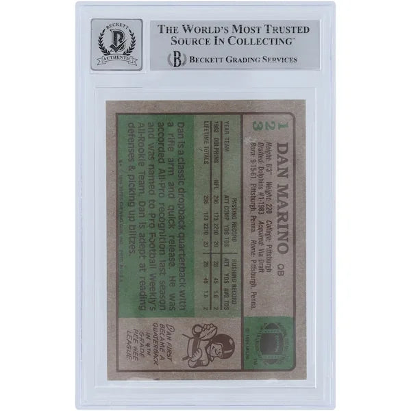 Dan Marino Signed 1984 Topps #123 Rookie Card | Beckett 7