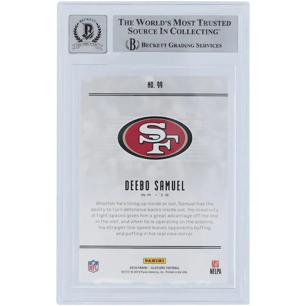 Deebo Samuel Signed 2019 Panini Illusions Rookie Card #99 | Beckett Graded 9