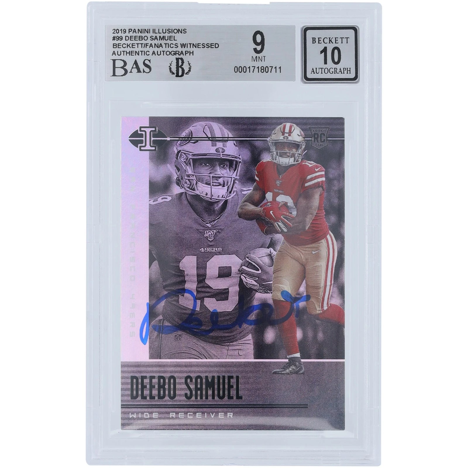 Deebo Samuel Signed 2019 Panini Illusions Rookie Card #99 | Beckett Graded 9