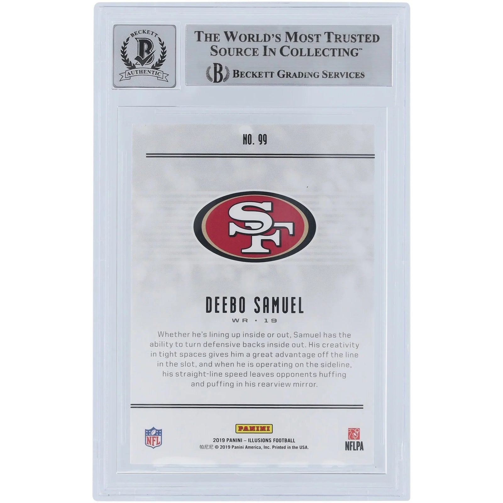 Deebo Samuel Signed 2019 Panini Illusions Rookie Card #99 | Beckett Graded 9