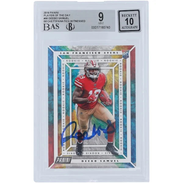 Deebo Samuel Signed 2019 Panini Player of the Day #66 Rookie Card | Beckett Graded 9