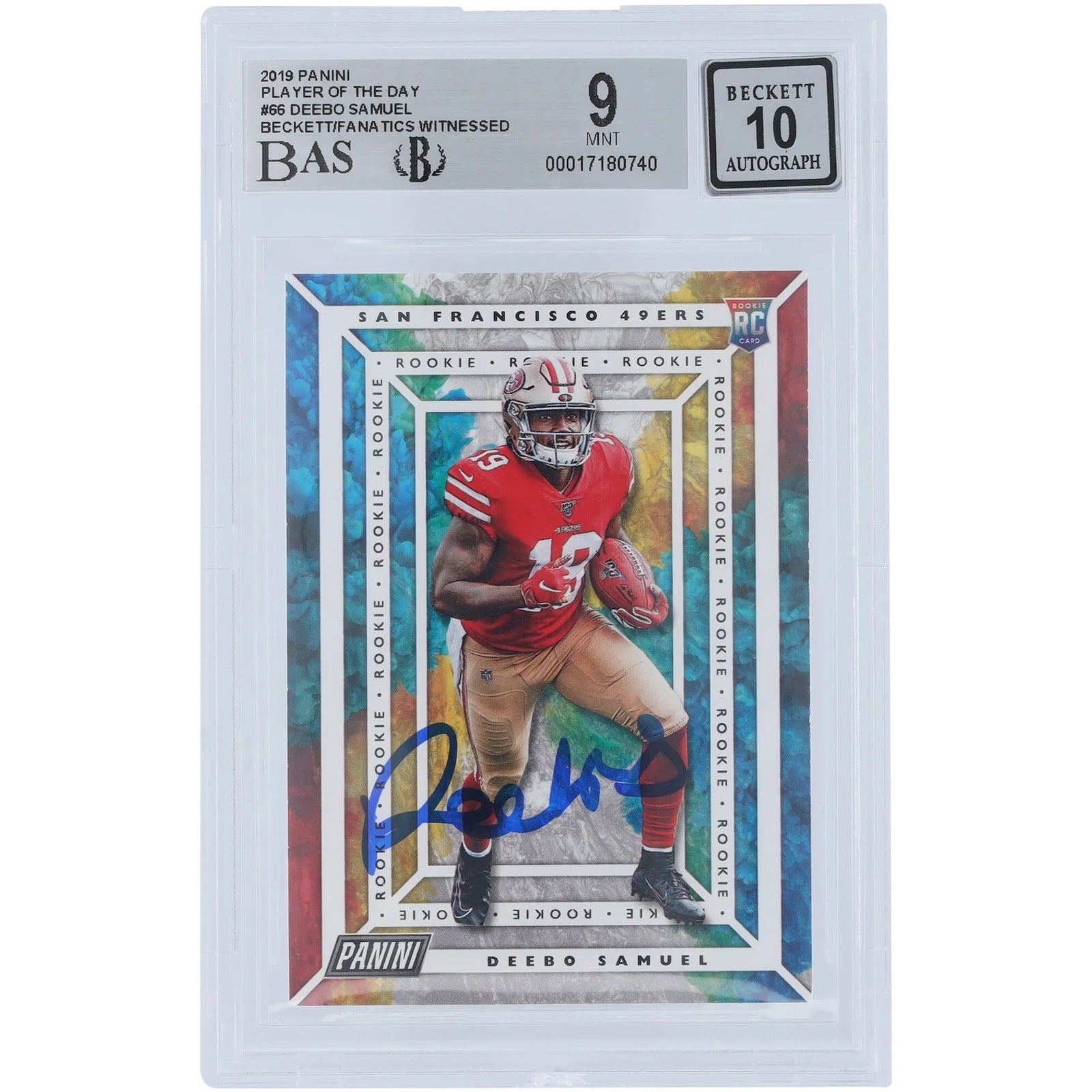 Deebo Samuel Signed 2019 Panini Player of the Day #66 Rookie Card | Beckett Graded 9