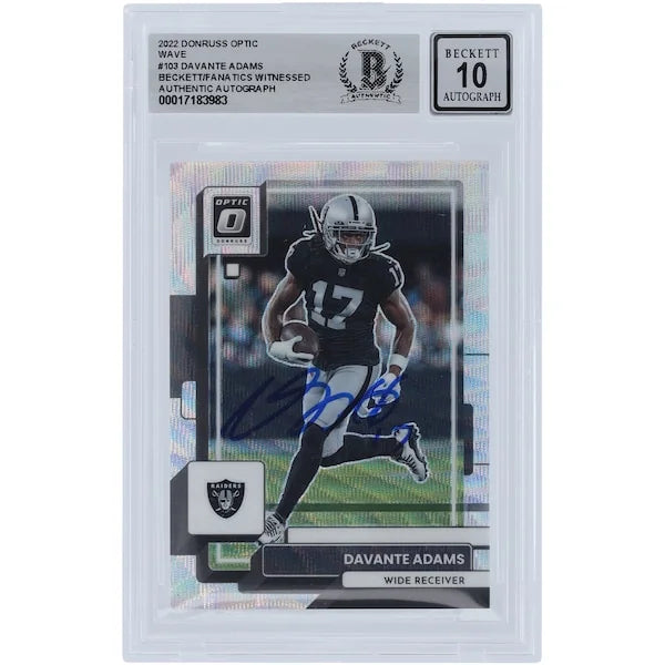 Davante Adams Signed 2022 Panini Donruss Optic Wave #103 Card | Beckett 10