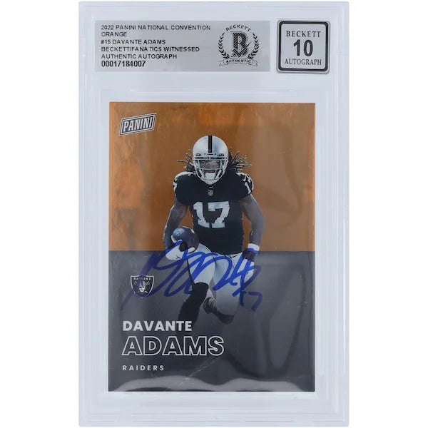 Davante Adams Signed 2022 Panini National Convention Orange Card #15 #/199 | Beckett 10