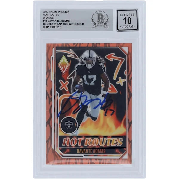 Davante Adams Signed 2022 Panini Phoenix Hot Routes Orange #HR-10 #/99 | Graded 10
