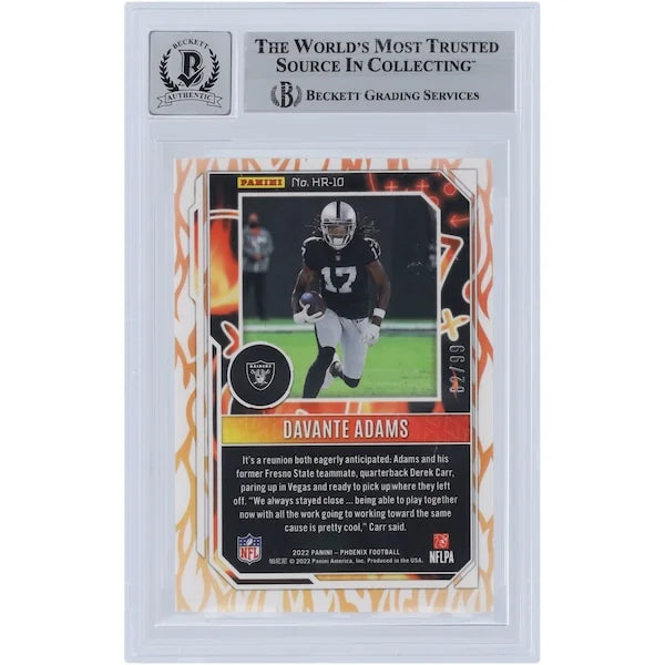 Davante Adams Signed 2022 Panini Phoenix Hot Routes Orange #HR-10 #/99 | Graded 10