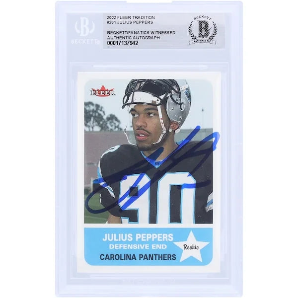 Julius Peppers Signed 2002 Fleer Tradition #261 Rookie Card | Beckett Authenticated